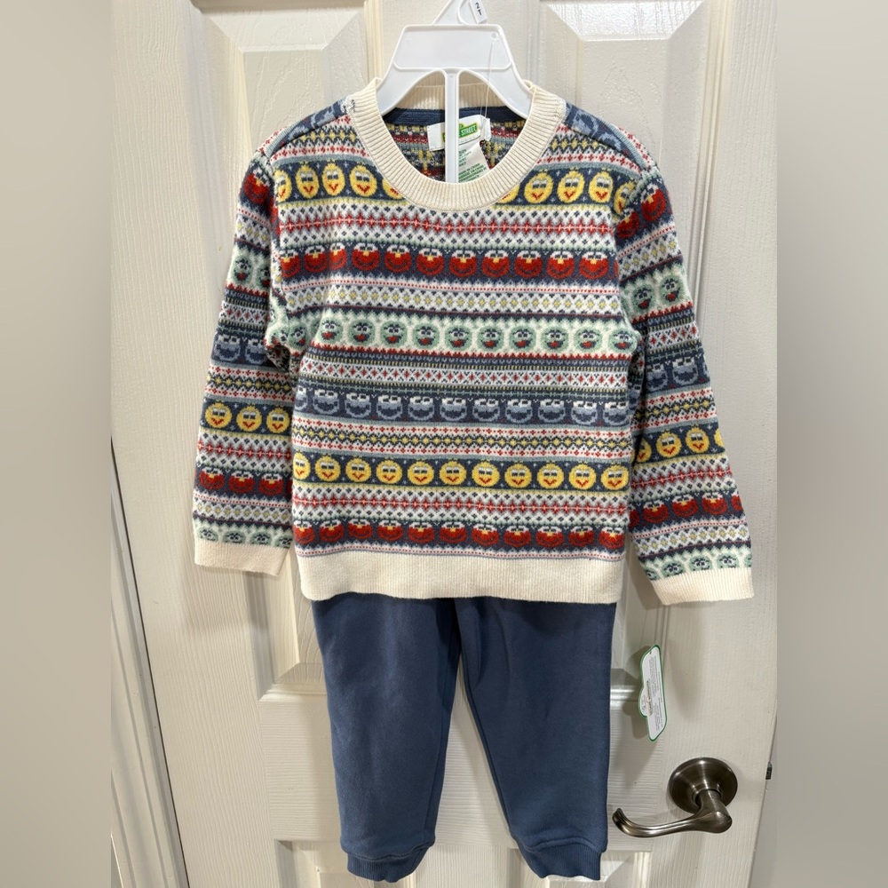 Sesame Street Multicolor Striped Sweater